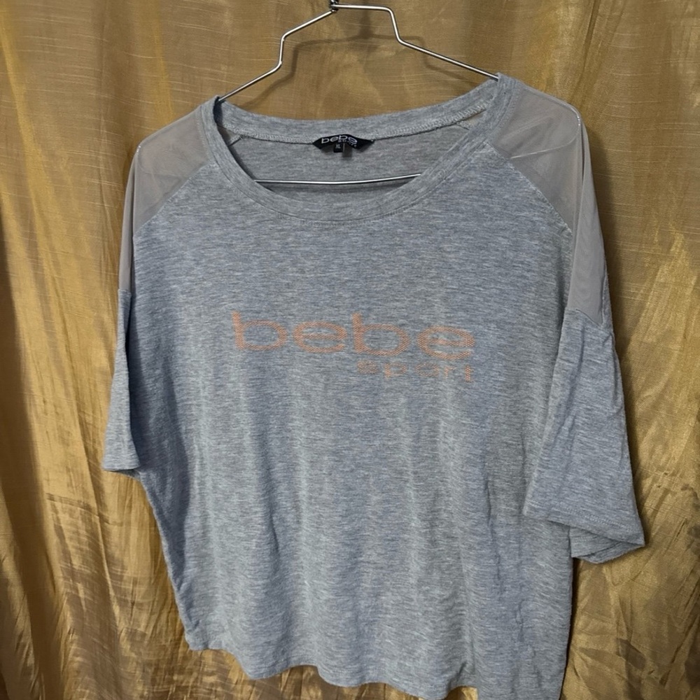 bebe Sport Gray Short Sleeve Top